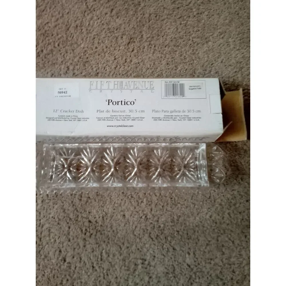 Fifth Avenue LTD Crystal Portico Footed Cracker Tray Dish 12